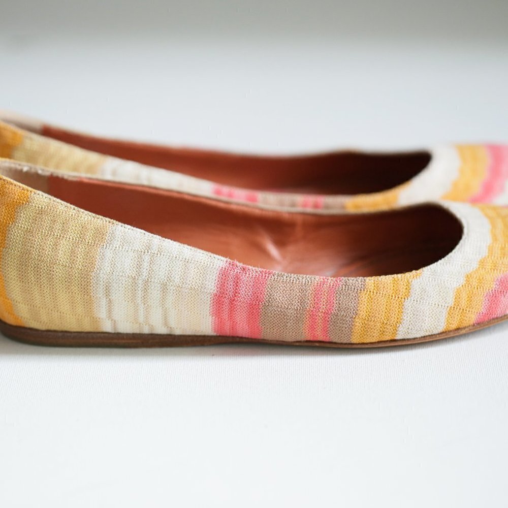 Missoni Round Toe Colorful Geometric Print  Flats - Picture 4 of 14